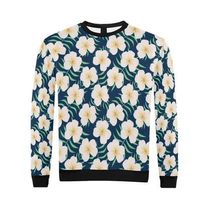 Pink Plumeria Pattern Print Design PM016 Men Long Sleeve Sweatshirt