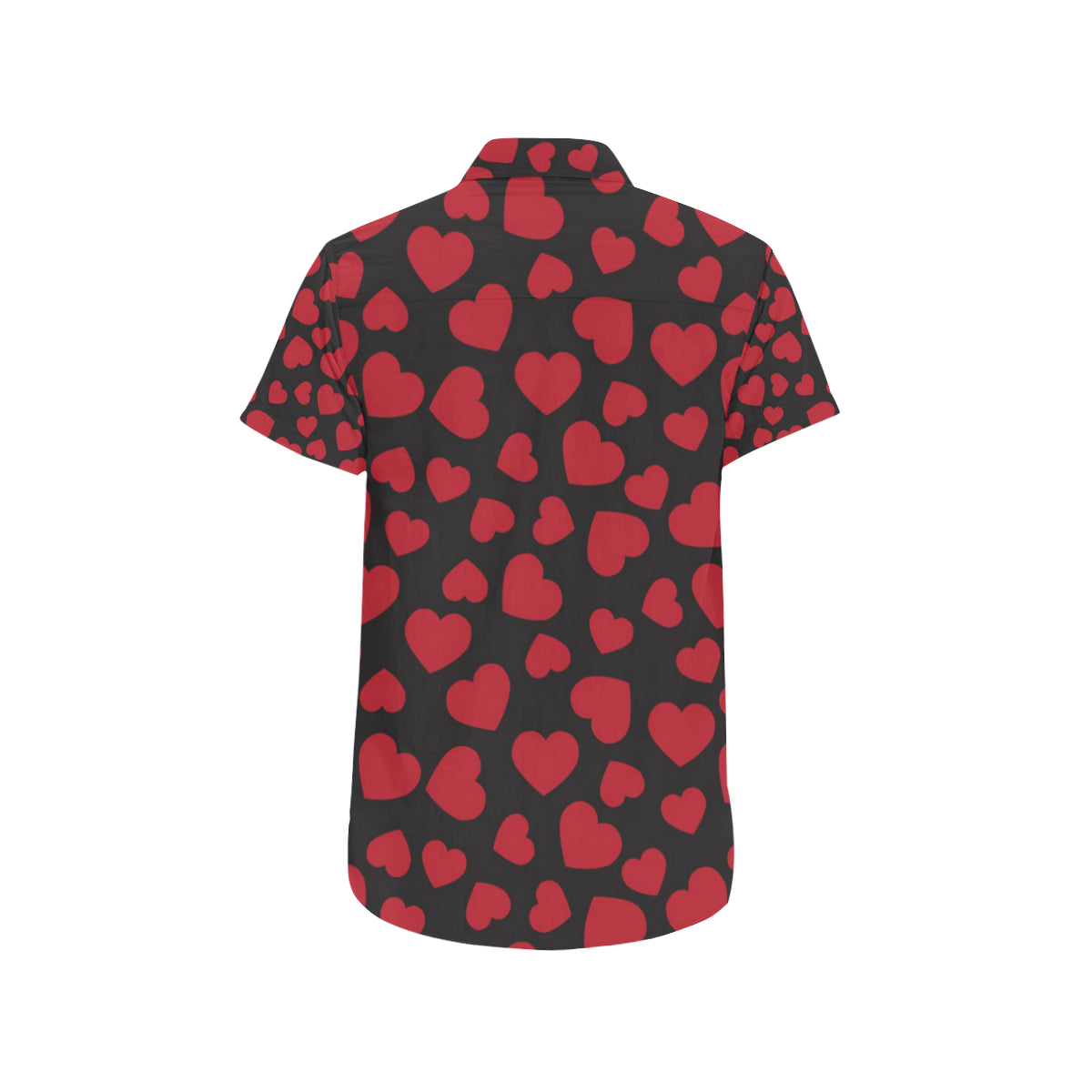 Heart Red Pattern Print Design HE01 Men's Short Sleeve Button Up Shirt