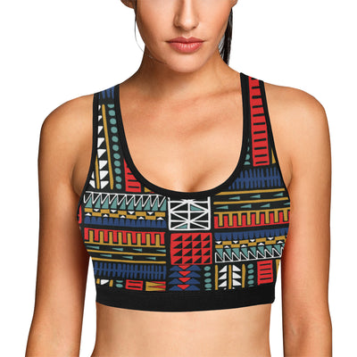 Kente Pattern Print Design 02 Sports Bra