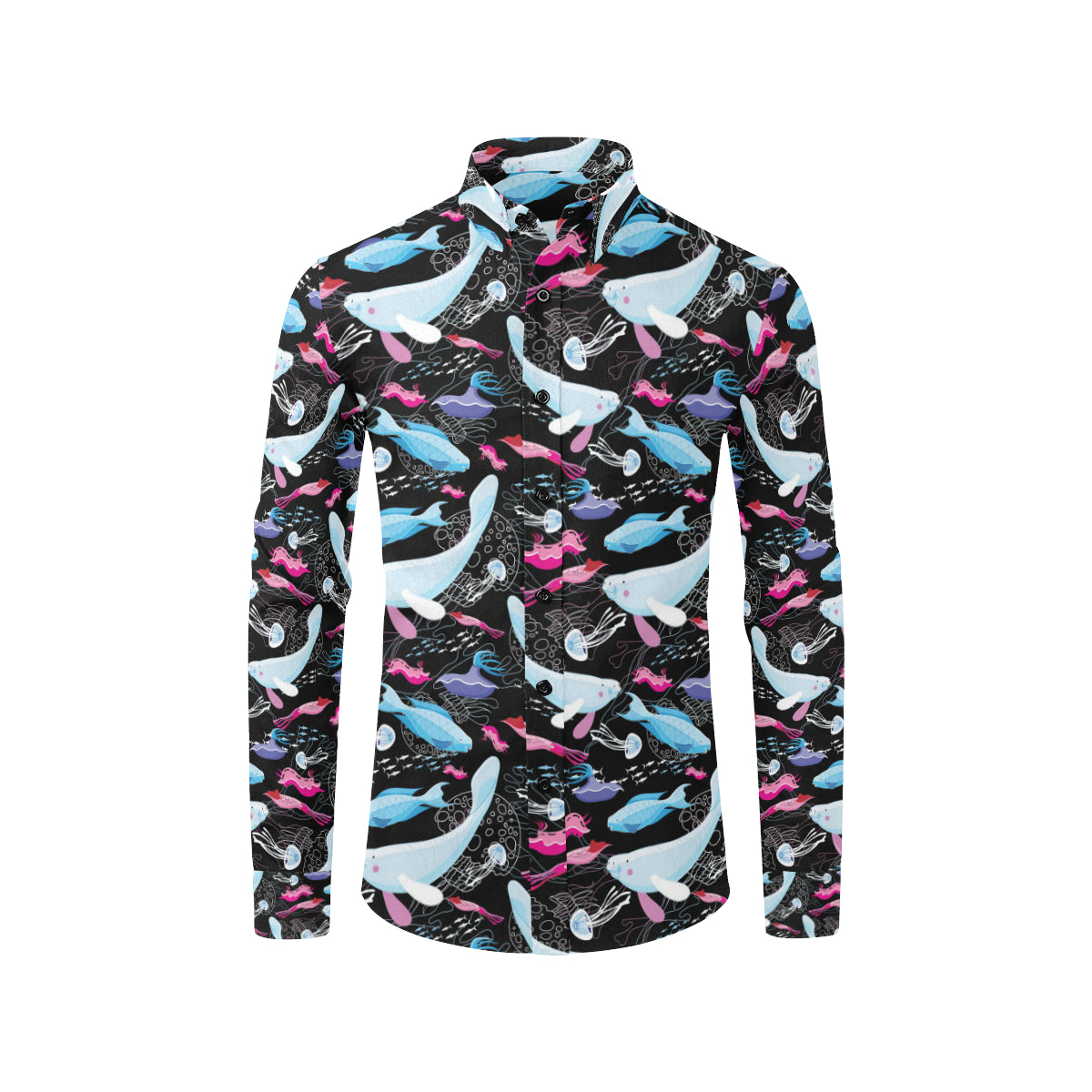 Manatee Pattern Print Design 02 Men's Long Sleeve Shirt