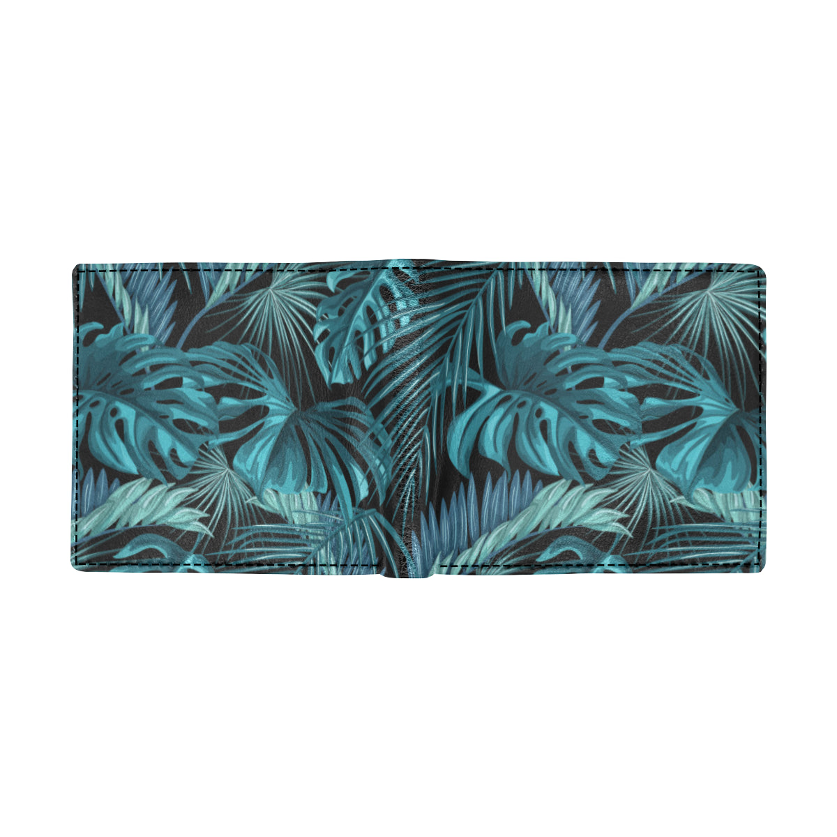 Palm Leaf Pattern Print Design A03 Men's ID Card Wallet