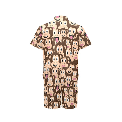 Emoji Monkey Print Pattern Men's Romper