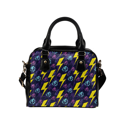 Lightning Thunder Pattern Print Design 01 Shoulder Handbag
