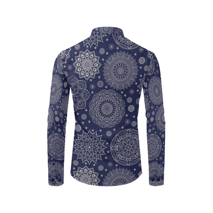 Mandala Pattern Print Design 02 Men's Long Sleeve Shirt