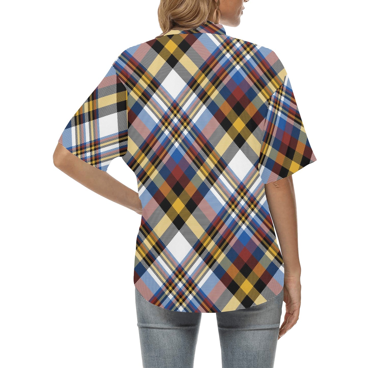 Madras Pattern Print Design 01 Women's Hawaiian Shirt