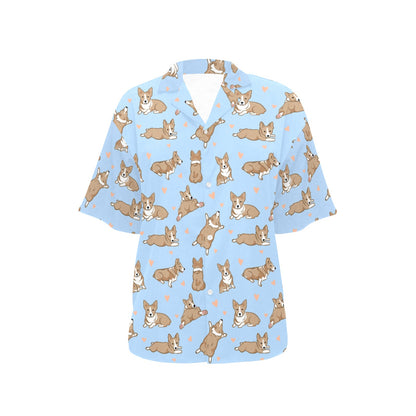 Pembroke Welsh Corgis Pattern Print Design A05 Women's Hawaiian Shirt