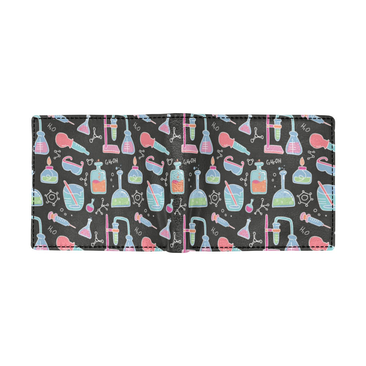 Chemical Pattern Print Design 06 Men's ID Card Wallet