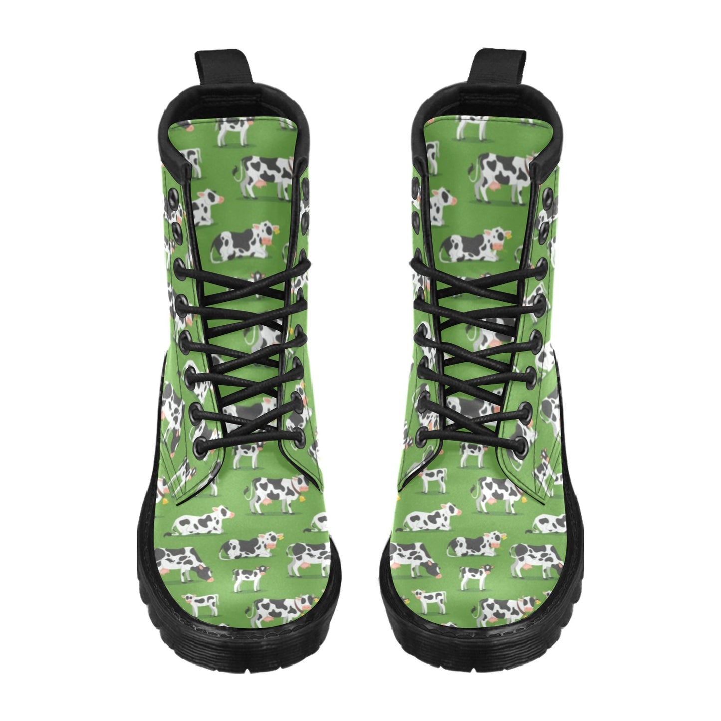 Cow Happy Print Pattern Women's Boots