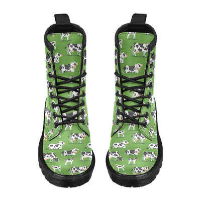 Cow Happy Print Pattern Women's Boots