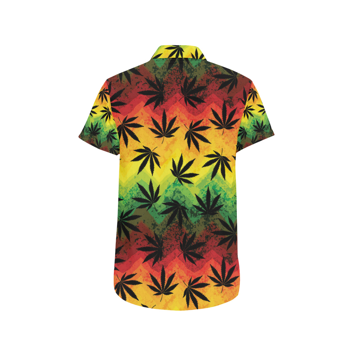 Rasta Pattern Print Design A02 Men's Short Sleeve Button Up Shirt