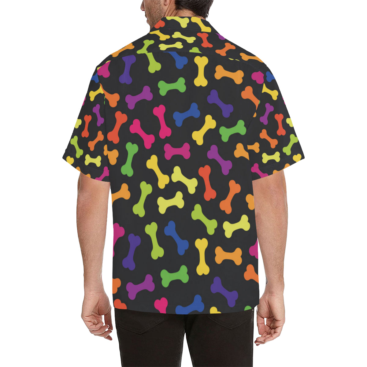 Dog Bone Neon Color Pattern Print Design 02 Men's Hawaiian Shirt