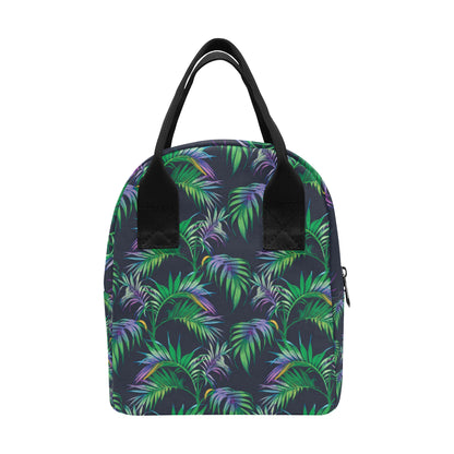 Palm Leaves Pattern Print Design PL04 Insulated Lunch Bag