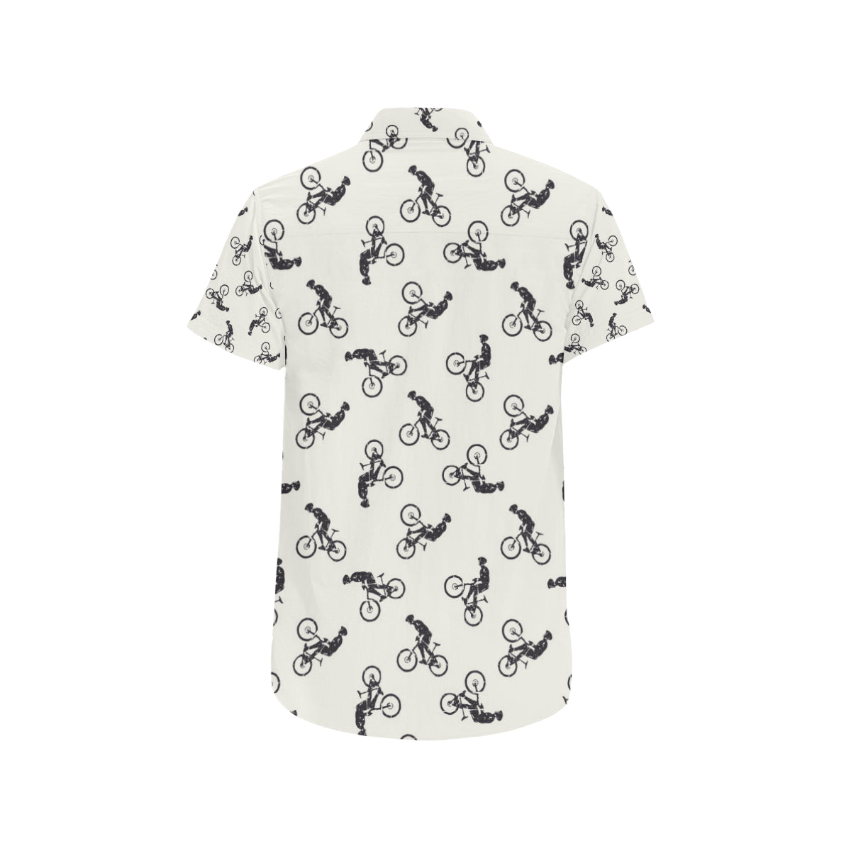 Mountain bike Pattern Print Design 01 Men's Short Sleeve Button Up Shirt