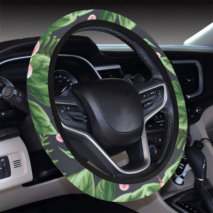 Summer Floral Pattern Print Design SF010 Steering Wheel Cover with Elastic Edge