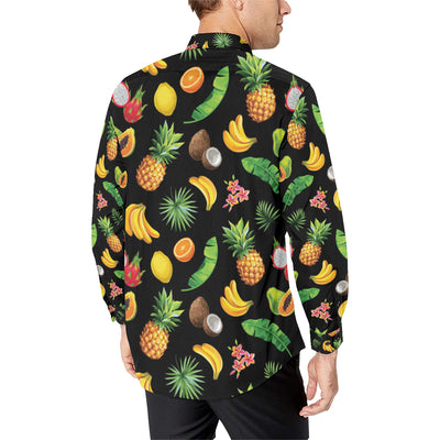 Tropical Fruits Pattern Print Design TF03 Men's Long Sleeve Shirt