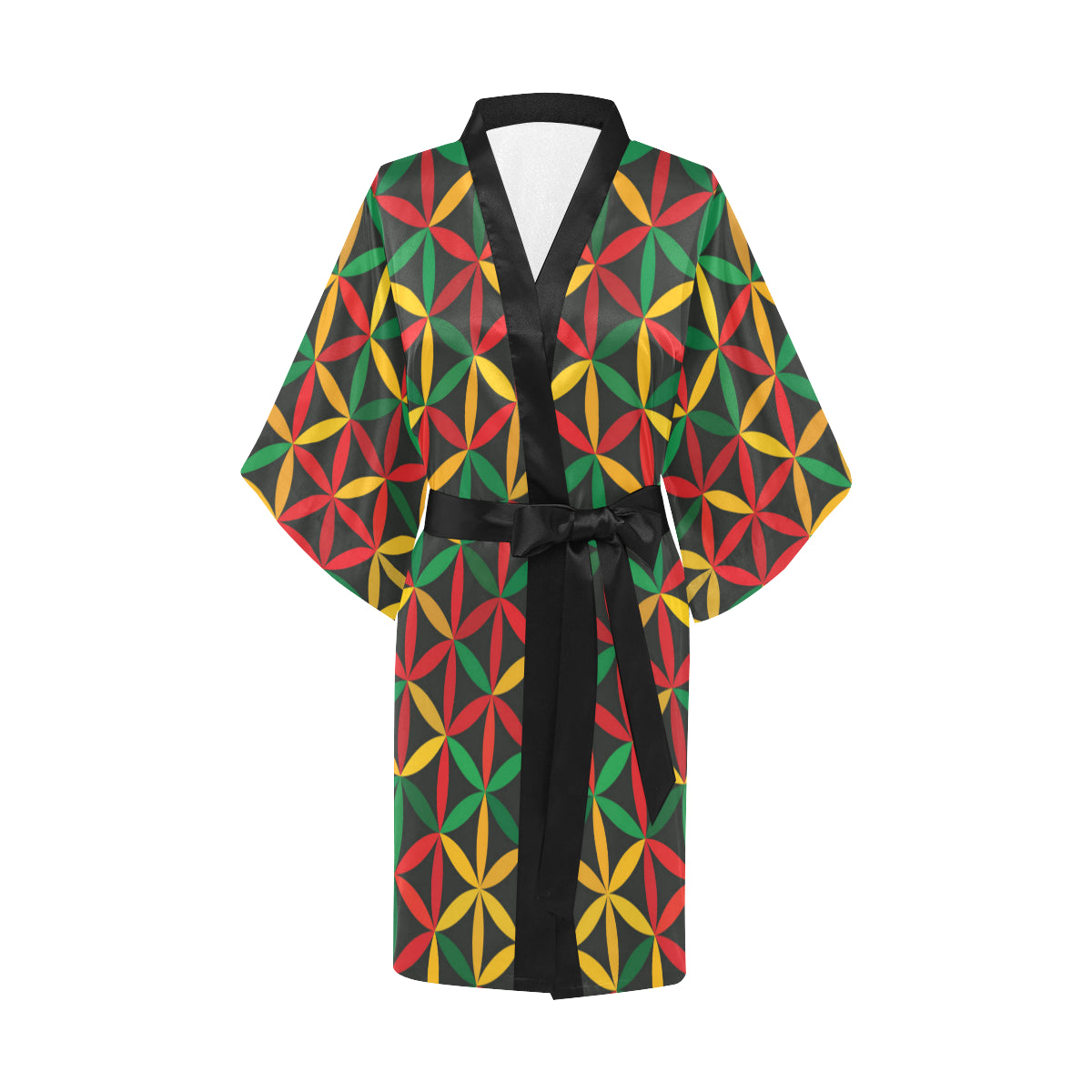 Rasta Pattern Print Design A04 Women's Short Kimono