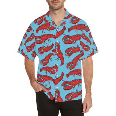 Lobster Red Pattern Print Design 03 Men's Hawaiian Shirt