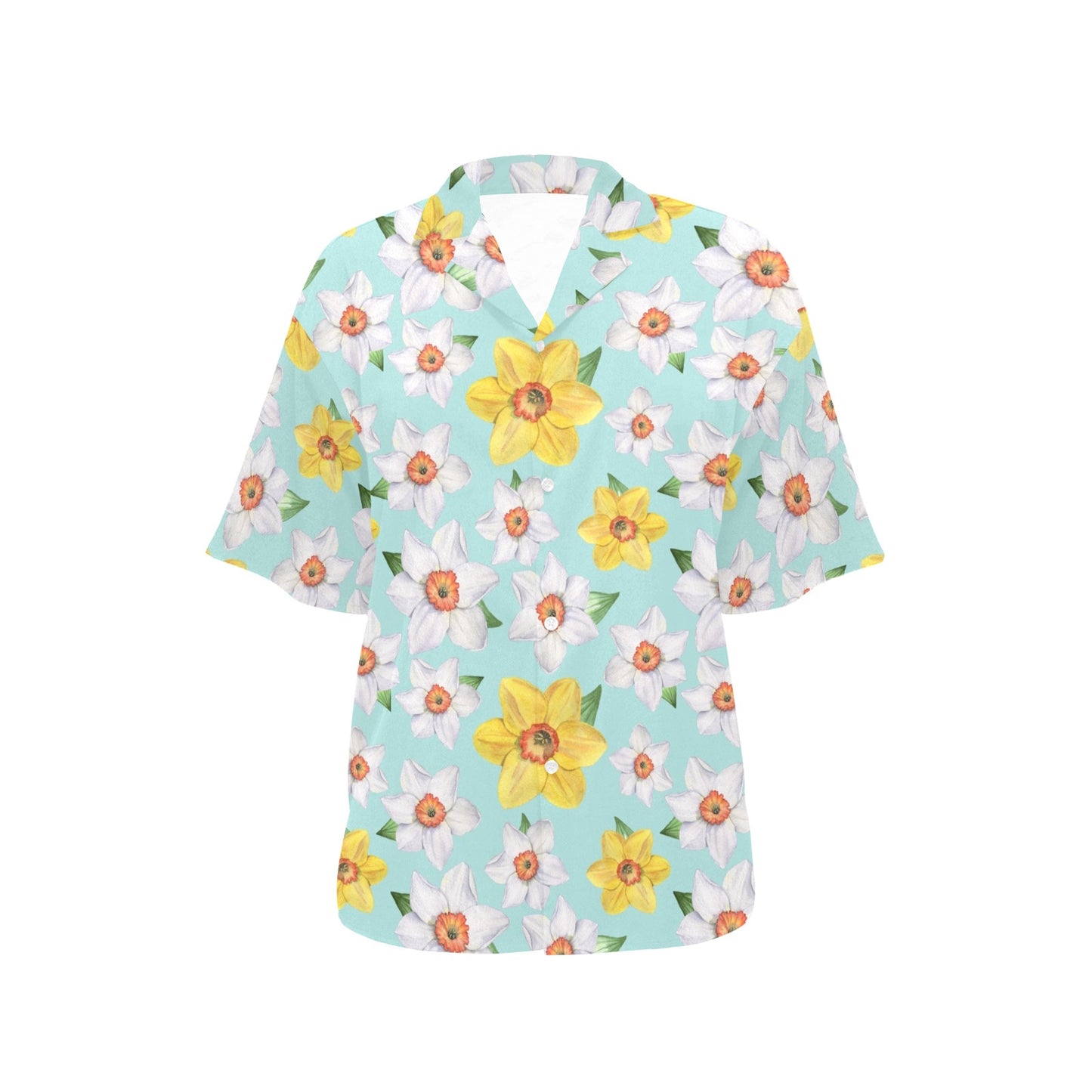 Daffodils Pattern Print Design DF07 Women's Hawaiian Shirt