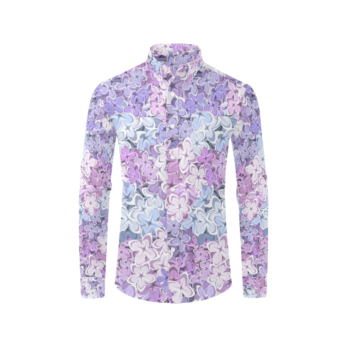 Lilac Pattern Print Design LI01 Men's Long Sleeve Shirt