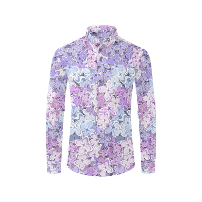 Lilac Pattern Print Design LI01 Men's Long Sleeve Shirt