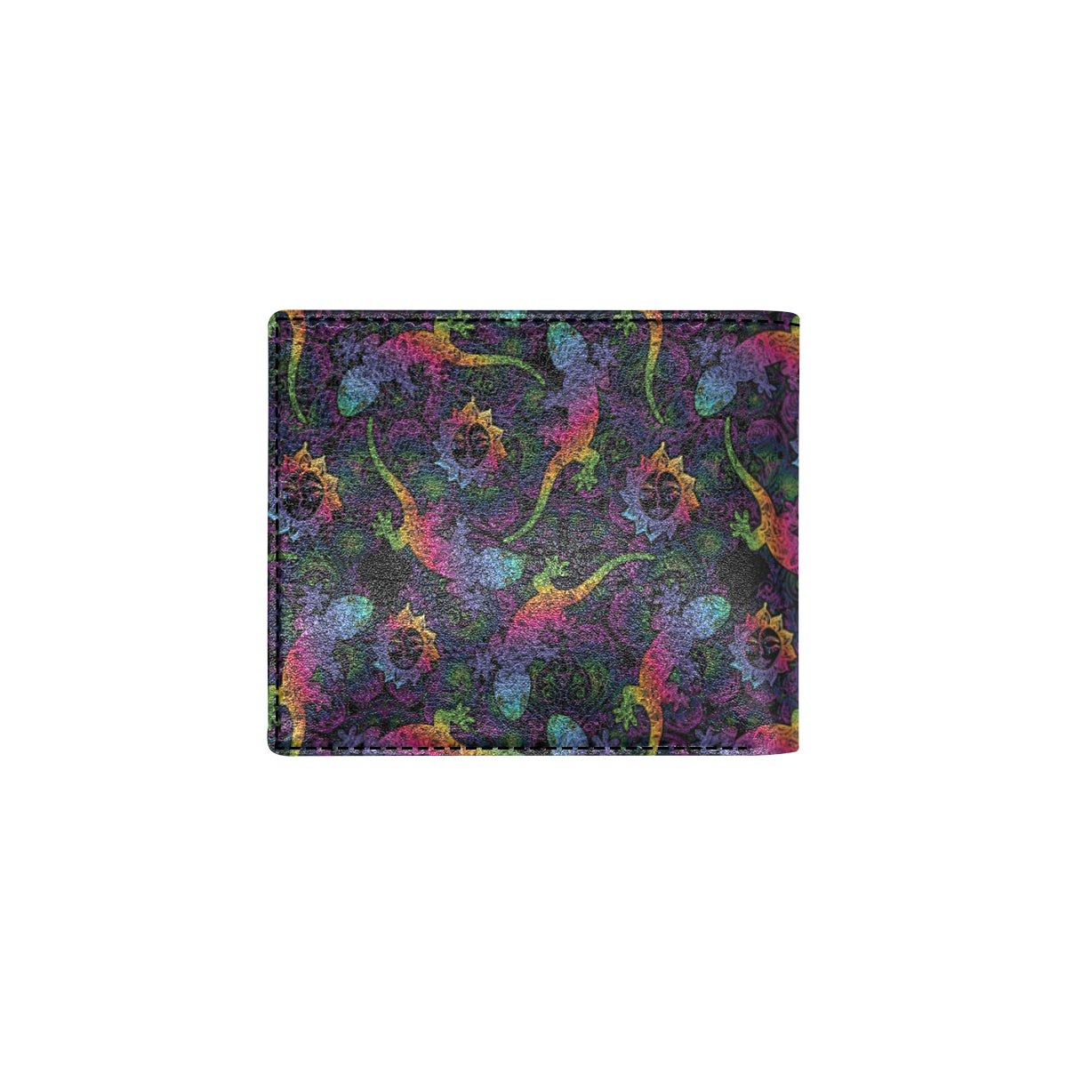 Gecko Rainbow Pattern Print Design 03 Men's ID Card Wallet