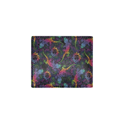 Gecko Rainbow Pattern Print Design 03 Men's ID Card Wallet