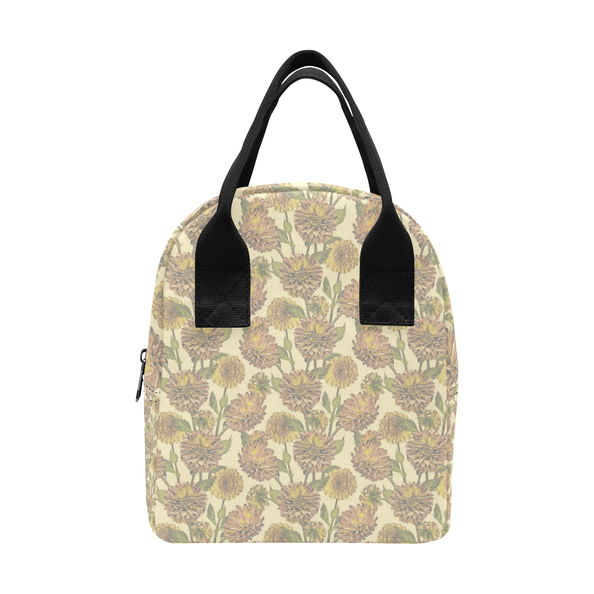 Dahlia Pattern Print Design DH09 Insulated Lunch Bag