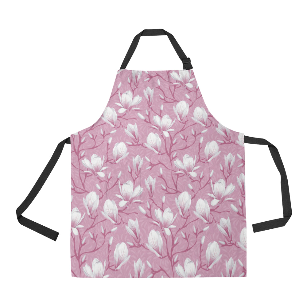 Magnolia Pattern Print Design MAG05 Apron with Pocket