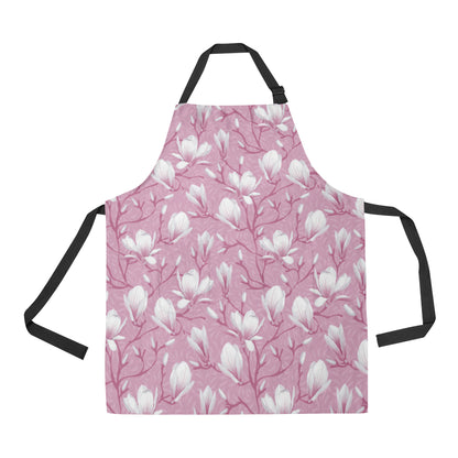 Magnolia Pattern Print Design MAG05 Apron with Pocket