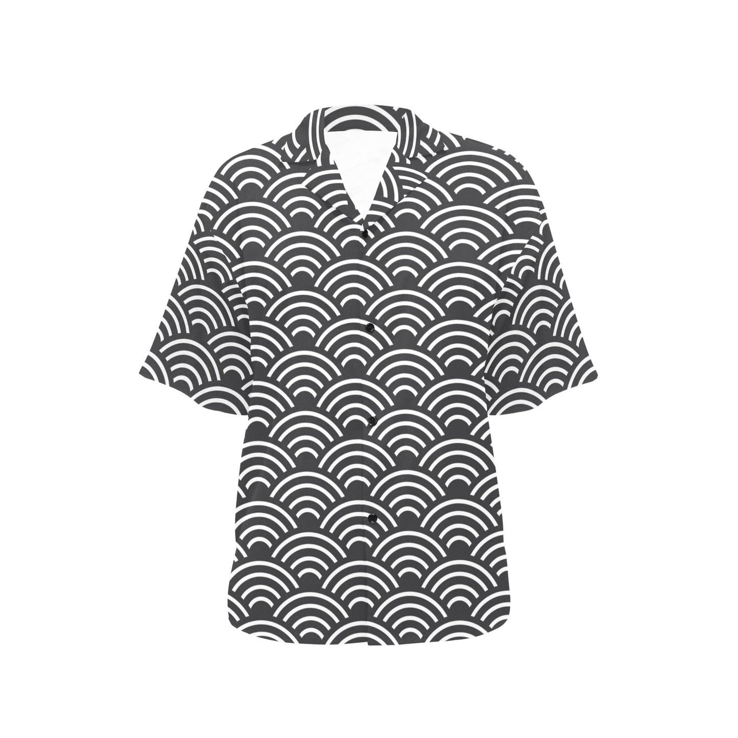 Scales Black White Pattern Print Design 03 Women's Hawaiian Shirt