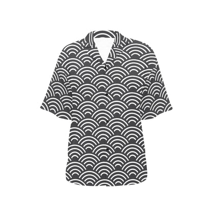 Scales Black White Pattern Print Design 03 Women's Hawaiian Shirt