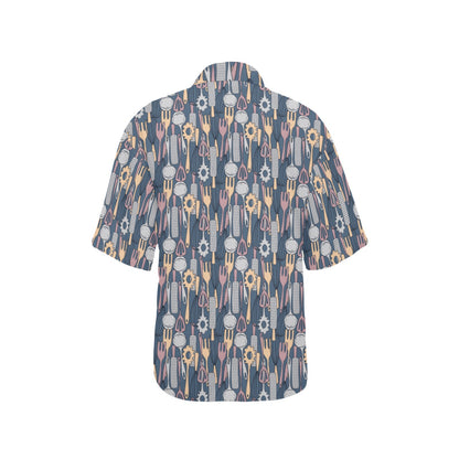 Cooking Kitchen Tools Pattern Print Design 05 Women's Hawaiian Shirt