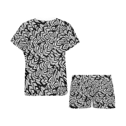 Tribal Pattern Print Design LKS302 Women's Short Pajama Set