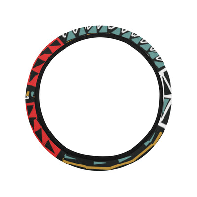 Kente Pattern Print Design 02 Steering Wheel Cover with Elastic Edge