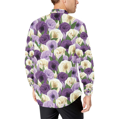 Lisianthus Pattern Print Design LT01 Men's Long Sleeve Shirt