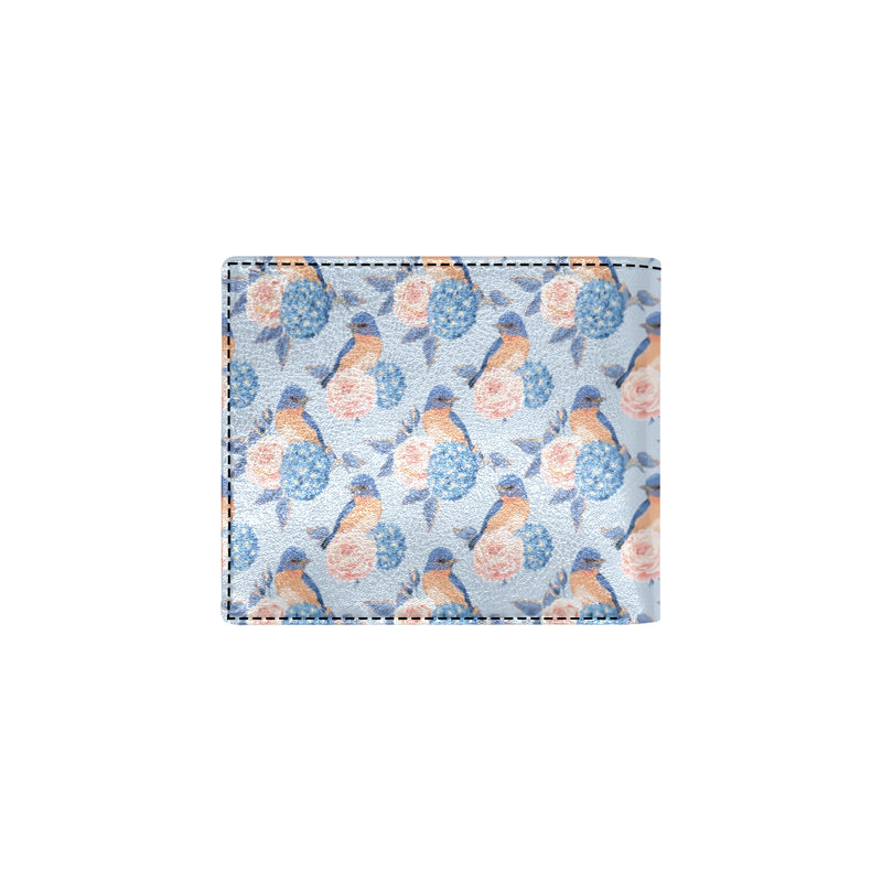 Bluebird Pattern Print Design 01 Men's ID Card Wallet