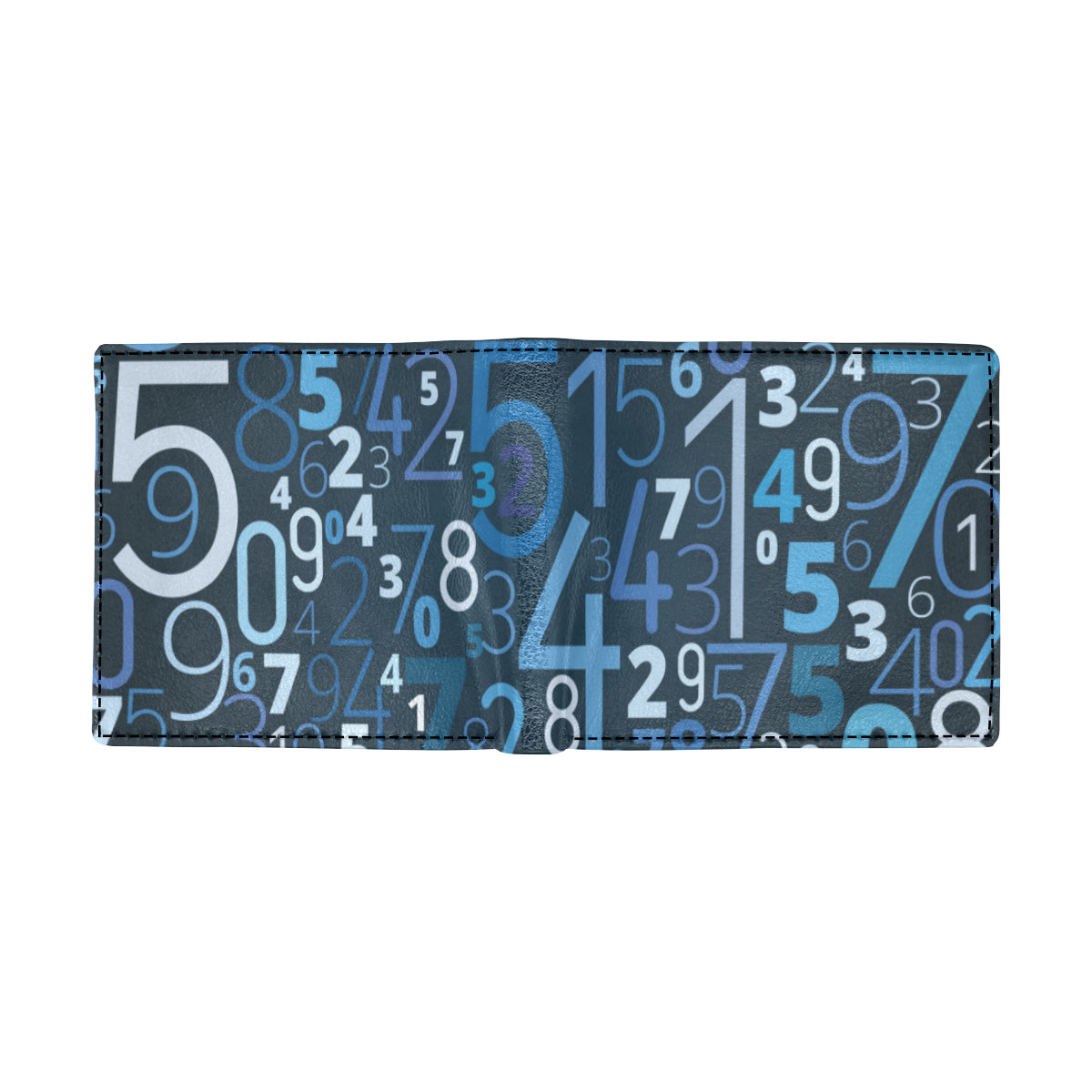 Number Pattern Print Design A02 Men's ID Card Wallet