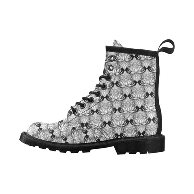 Lotus Mandala Print Pattern Women's Boots