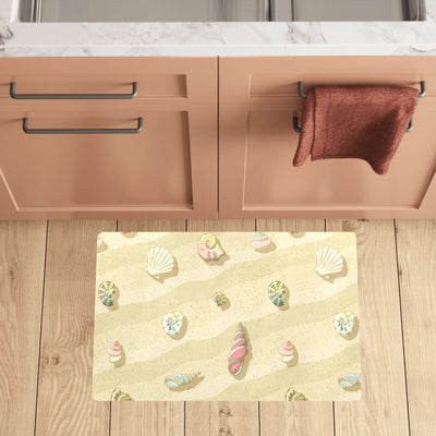 Beach with Seashell Theme Kitchen Mat