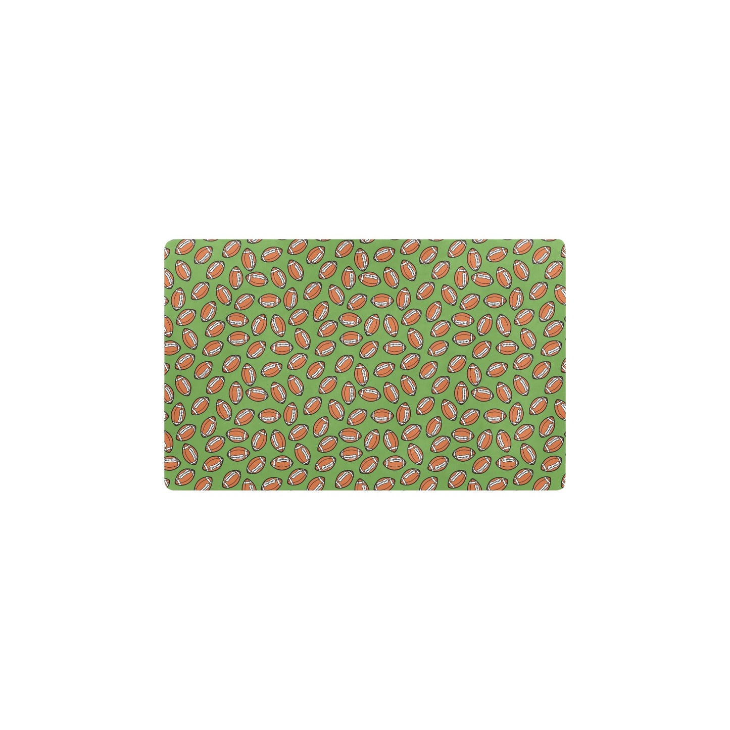 American Football on Green Design Kitchen Mat