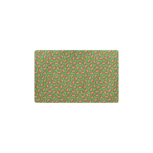 American Football on Green Design Kitchen Mat