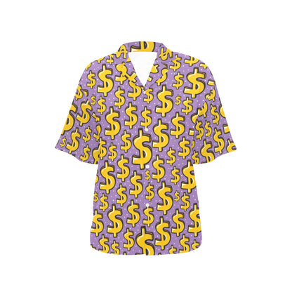 Dollar Pattern Print Design DO01 Women's Hawaiian Shirt