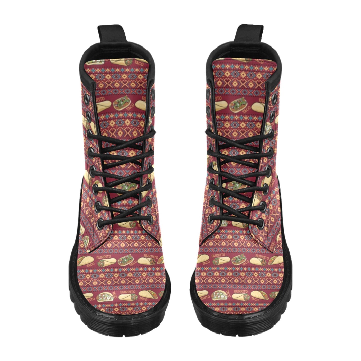 Burrito Taco Print Design LKS302 Women's Boots