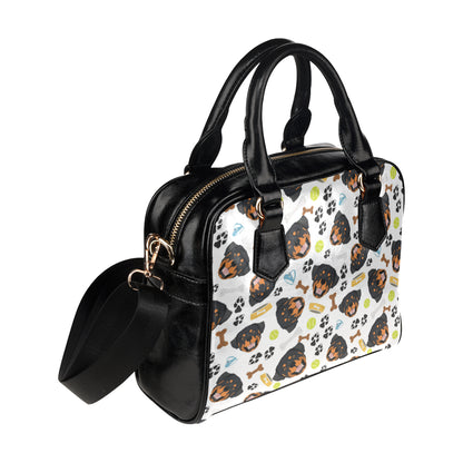 Rottweiler Pattern Print Design A04 Shoulder Handbag