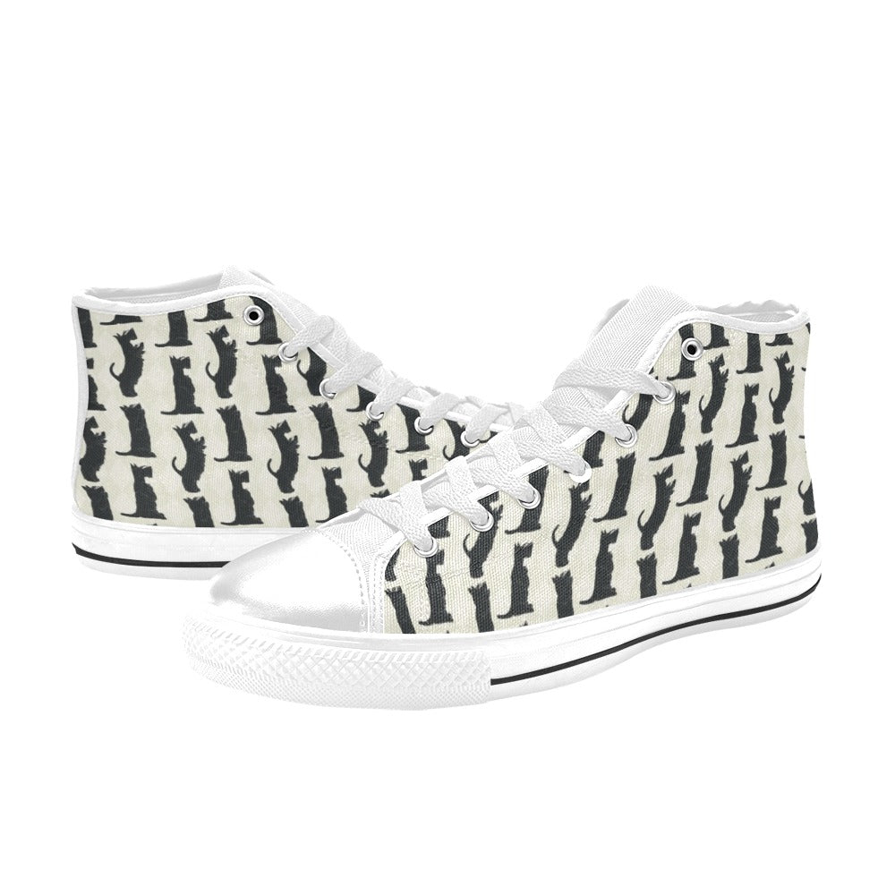 Scottish Terriers Print Design LKS309 High Top Women's White Shoes