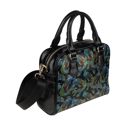 Peacock Pattern Print Design A04 Shoulder Handbag