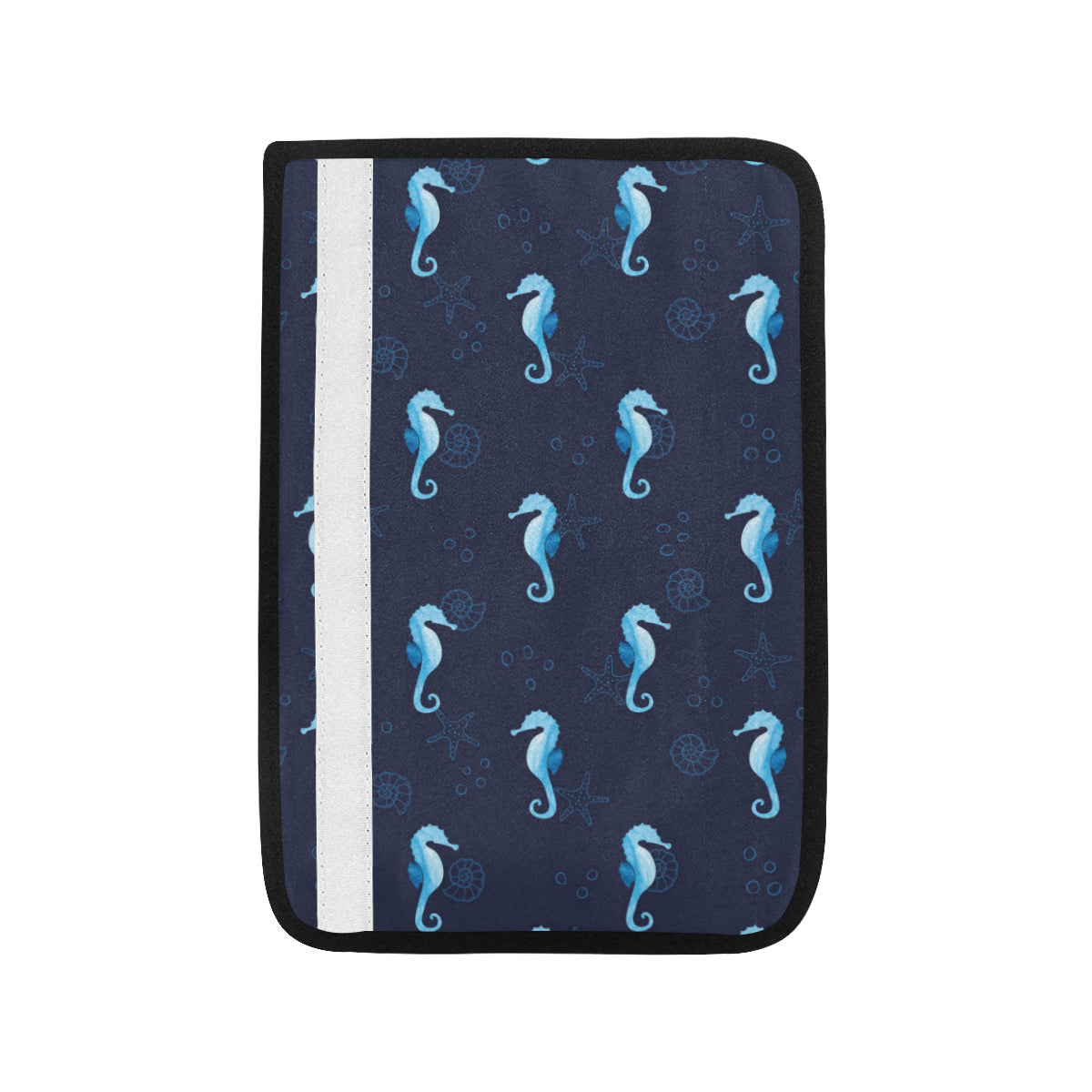 SeaHorse Blue neon Pattern Print Design 03 Car Seat Belt Cover