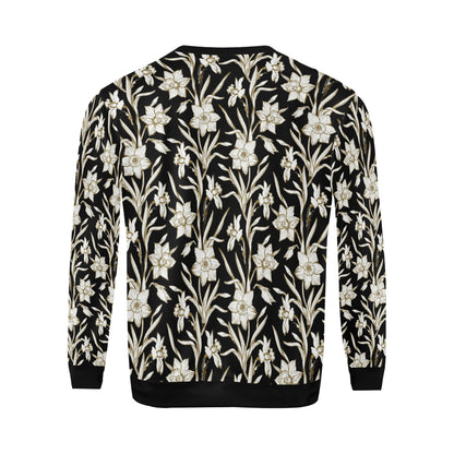 Daffodils Pattern Print Design DF06 Men Long Sleeve Sweatshirt
