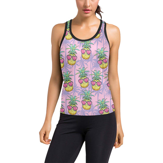 Pineapple Pattern Print Design PP06 Women's Racerback Tank Top