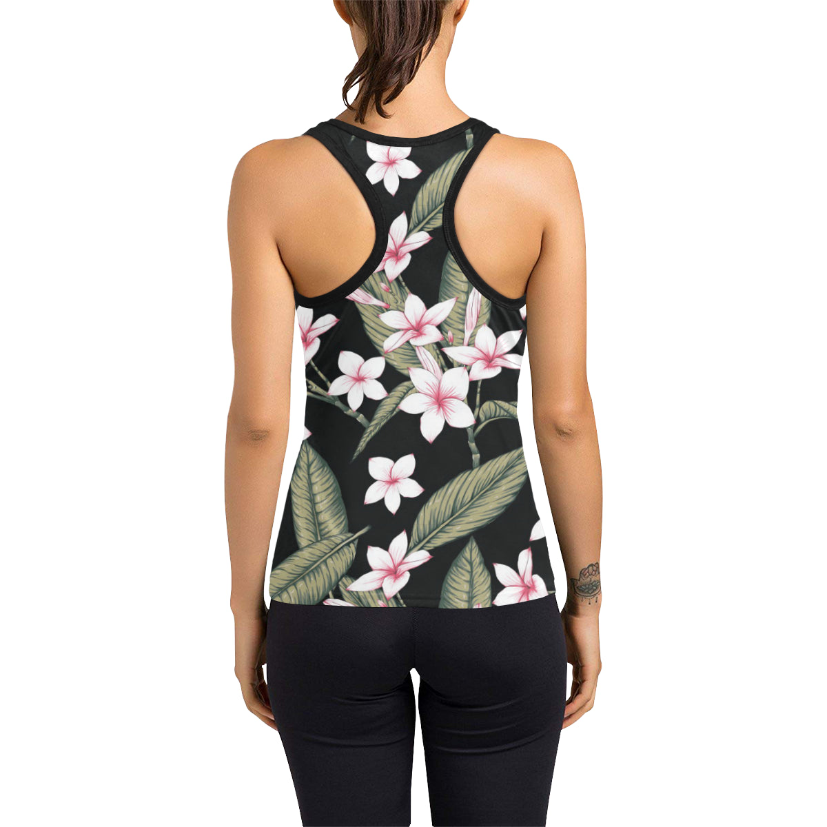 Plumeria Pattern Print Design PM021 Women's Racerback Tank Top
